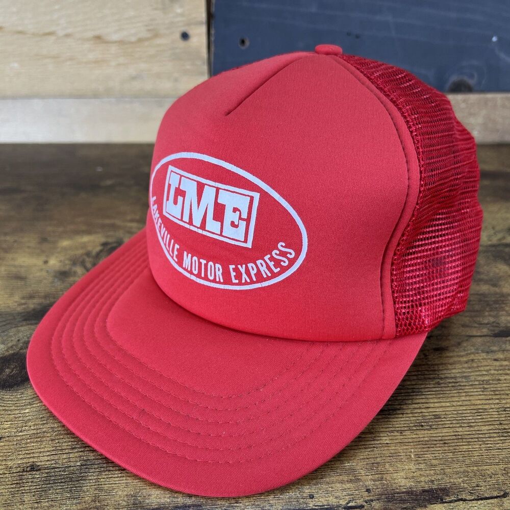 Lakeville Motor Express Red Vintage Snap Back Trucker Hat Mesh Cap